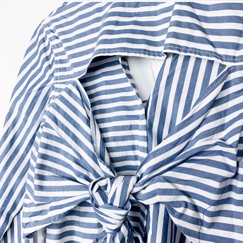 Current/Elliot Striped Des Shirt with Tie Back - Picture 6 of 8